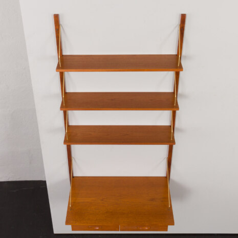 23256 one bay teak wall unit with desk-7 23256 one bay teak wall unit with desk-7