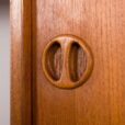 23263 Danish modular shelving system in teak with 2 sliding doors cabinets, Sorensen Cadovius style wall unit, Denmark, 1960s-11