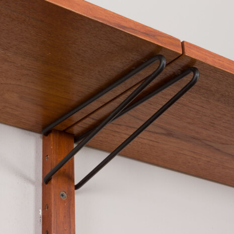 23263 Danish modular shelving system in teak with 2 sliding doors cabinets, Sorensen Cadovius style wall unit, Denmark, 1960s-12 23263 Danish modular shelving system in teak with 2 sliding doors cabinets, Sorensen Cadovius style wall unit, Denmark, 1960s-12