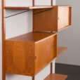 23263 Danish modular shelving system in teak with 2 sliding doors cabinets, Sorensen Cadovius style wall unit, Denmark, 1960s-13