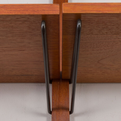 23263 Danish modular shelving system in teak with 2 sliding doors cabinets, Sorensen Cadovius style wall unit, Denmark, 1960s-14 23263 Danish modular shelving system in teak with 2 sliding doors cabinets, Sorensen Cadovius style wall unit, Denmark, 1960s-14