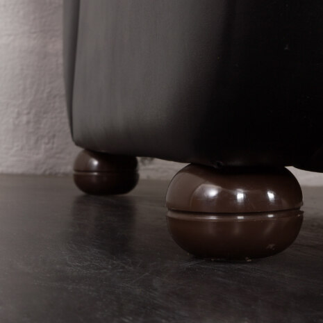 23277 Vintage Italian lounge chairs in black leatherette in Bellini style, 1970s-12 23277 Vintage Italian lounge chairs in black leatherette in Bellini style, 1970s-12