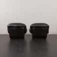 23277 Vintage Italian lounge chairs in black leatherette in Bellini style, 1970s-6