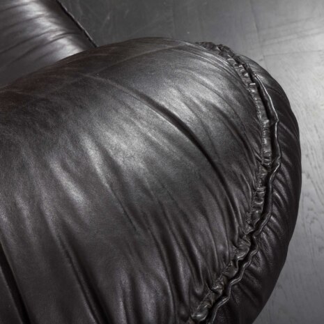 23277 Vintage Italian lounge chairs in black leatherette in Bellini style, 1970s-8 23277 Vintage Italian lounge chairs in black leatherette in Bellini style, 1970s-8