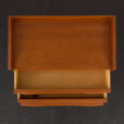 23278 Vintage Danish teak dresser, 3 drawer chest with sculptural handles, 1960s-12
