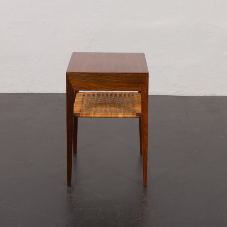 23281 Rosewood and Cane Side Table w. hidden drawer by Severin Hansen for Haslev, Denmark, 1960s-5 23281 Rosewood and Cane Side Table w. hidden drawer by Severin Hansen for Haslev, Denmark, 1960s-5