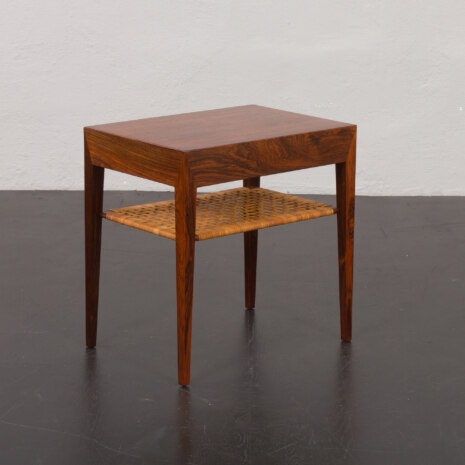 23281 Rosewood and Cane Side Table w. hidden drawer by Severin Hansen for Haslev, Denmark, 1960s-6 23281 Rosewood and Cane Side Table w. hidden drawer by Severin Hansen for Haslev, Denmark, 1960s-6