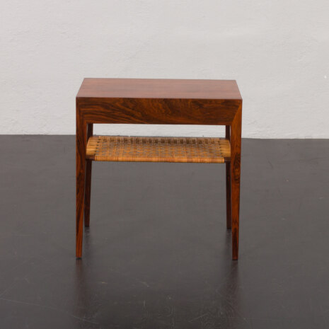 23281 Rosewood and Cane Side Table w. hidden drawer by Severin Hansen for Haslev, Denmark, 1960s-7 23281 Rosewood and Cane Side Table w. hidden drawer by Severin Hansen for Haslev, Denmark, 1960s-7