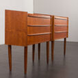 23284 Vintage teak nightstands, Danish 3-drawer chest, 1960s, set of 2-12