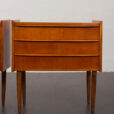23284 Vintage teak nightstands, Danish 3-drawer chest, 1960s, set of 2-13