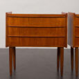 23284 Vintage teak nightstands, Danish 3-drawer chest, 1960s, set of 2-14
