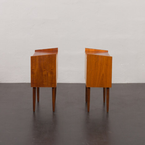23284 Vintage teak nightstands, Danish 3-drawer chest, 1960s, set of 2-5 23284 Vintage teak nightstands, Danish 3-drawer chest, 1960s, set of 2-5