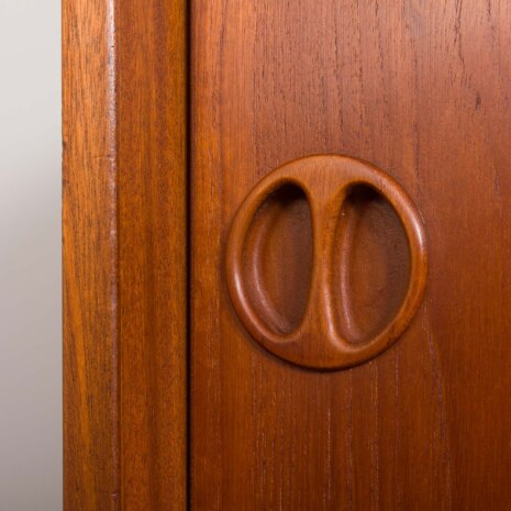 23301 Danish home office shelving system in teak with a floating desk _ sliding doors cabinet by Preben Sorensen, 2 bay wall unit, 1960s-11 23301 Danish home office shelving system in teak with a floating desk _ sliding doors cabinet by Preben Sorensen, 2 bay wall unit, 1960s-11