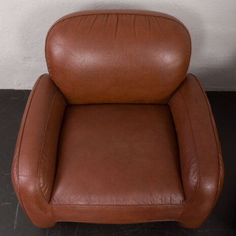 23305 Vintage Italian lounge chairs in brown leatherette in Bellini _ Frattini style, 1970s-16 23305 Vintage Italian lounge chairs in brown leatherette in Bellini _ Frattini style, 1970s-16