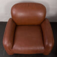 23305 Vintage Italian lounge chairs in brown leatherette in Bellini _ Frattini style, 1970s-16