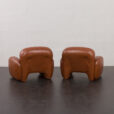 23305 Vintage Italian lounge chairs in brown leatherette in Bellini _ Frattini style, 1970s-8
