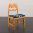 23308 set of 6 razor chairs in original upholstery blue wool in stripes-11