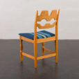23308 set of 6 razor chairs in original upholstery blue wool in stripes-15