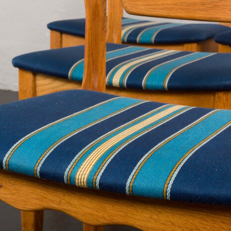 23308 set of 6 razor chairs in original upholstery blue wool in stripes-5 23308 set of 6 razor chairs in original upholstery blue wool in stripes-5