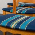 23308 set of 6 razor chairs in original upholstery blue wool in stripes-5