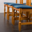 23308 set of 6 razor chairs in original upholstery blue wool in stripes-8