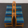 23308 set of 6 razor chairs in original upholstery blue wool in stripes-9