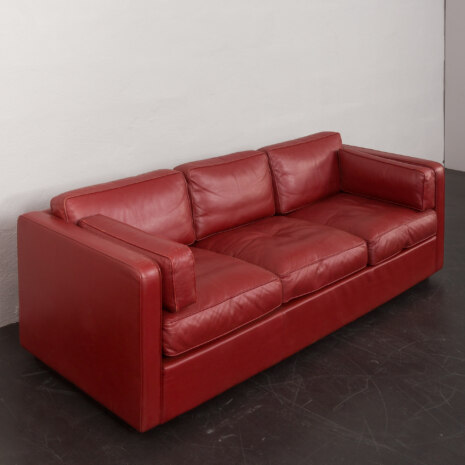 23311 Italian mid century 3 seater lounge sofa in thick leather with goose down filled cushions, 1970s-10 23311 Italian mid century 3 seater lounge sofa in thick leather with goose down filled cushions, 1970s-10