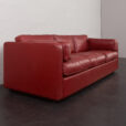23311 Italian mid century 3 seater lounge sofa in thick leather with goose down filled cushions, 1970s-14