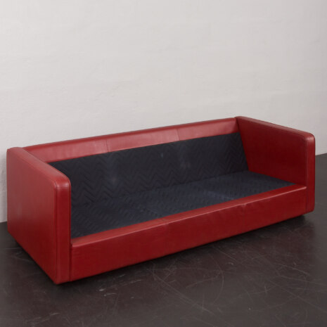 23311 Italian mid century 3 seater lounge sofa in thick leather with goose down filled cushions, 1970s-16 23311 Italian mid century 3 seater lounge sofa in thick leather with goose down filled cushions, 1970s-16