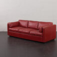 23311 Italian mid century 3 seater lounge sofa in thick leather with goose down filled cushions, 1970s-2