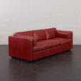 23311 Italian mid century 3 seater lounge sofa in thick leather with goose down filled cushions, 1970s-4