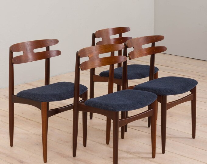 Zestaw 4 krzeseł vintage do jadalni z drewna tekowego, model 178, proj. Johannes Andersen dla Bramin Mobler, Dania, lata 60.