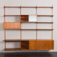 23331 Kai Kristiansen modular shelving system in teak w. 4 cabinets and 10 shelves-11