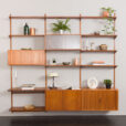 23331 Kai Kristiansen modular shelving system in teak w. 4 cabinets and 10 shelves-2