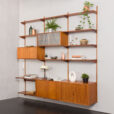 23331 Kai Kristiansen modular shelving system in teak w. 4 cabinets and 10 shelves-3