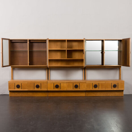 22072 Norwegian dark Oak wall unit with brass details-10 22072 Norwegian dark Oak wall unit with brass details-10