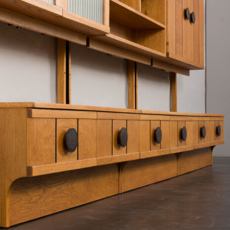 22072 Norwegian dark Oak wall unit with brass details-15 22072 Norwegian dark Oak wall unit with brass details-15