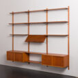 23298 threebay teak wall unit with two cabinets-3