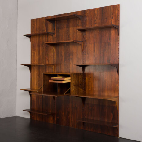 23322 Poul Cadovius 3 bay rosewood wallunit with secretarie-5 23322 Poul Cadovius 3 bay rosewood wallunit with secretarie-5