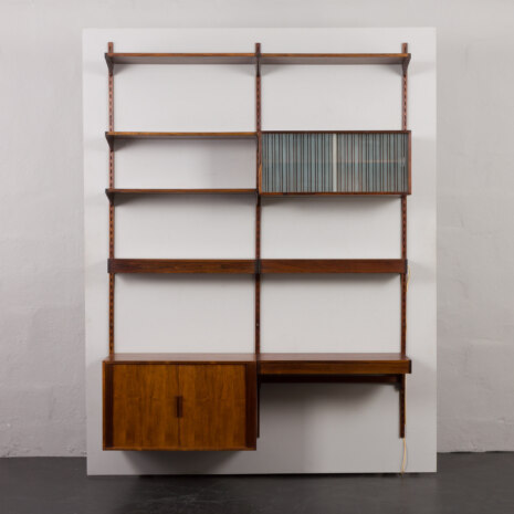 23325 Home office shelving system w. Desk, display cabinet and tambour doors cabinet, Kai Kristiansen, Denmark, 1960s-13 23325 Home office shelving system w. Desk, display cabinet and tambour doors cabinet, Kai Kristiansen, Denmark, 1960s-13