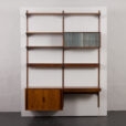 23325 Home office shelving system w. Desk, display cabinet and tambour doors cabinet, Kai Kristiansen, Denmark, 1960s-13