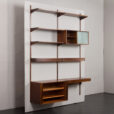 23325 Home office shelving system w. Desk, display cabinet and tambour doors cabinet, Kai Kristiansen, Denmark, 1960s-8