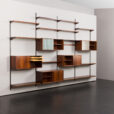 23327 Système d'étagères modulaires en bois de rose avec 5 armoires et 13 étagères, unité murale à 4 travées par Kai Kristiansen, Danemark, années 1960-3