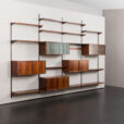 23327 Système d'étagères modulaires en bois de rose avec 5 armoires et 13 étagères, unité murale à 4 travées par Kai Kristiansen, Danemark, années 1960-5