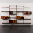 23327 Système d'étagères modulaires en bois de rose avec 5 armoires et 13 étagères, unité murale à 4 travées par Kai Kristiansen, Danemark, années 1960-7