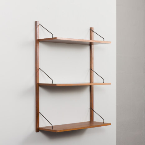 23491 Poul Cadovius walnut teak wall unit with 3 shelves, Denmark 1960s-3 23491 Poul Cadovius walnut teak wall unit with 3 shelves, Denmark 1960s-3