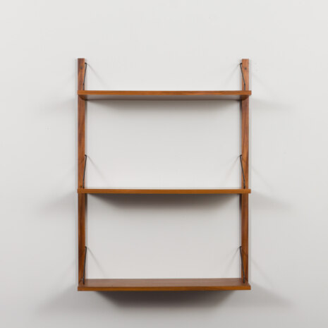 23491 Poul Cadovius walnut teak wall unit with 3 shelves, Denmark 1960s-4 23491 Poul Cadovius walnut teak wall unit with 3 shelves, Denmark 1960s-4
