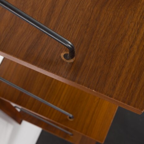 23491 Poul Cadovius walnut teak wall unit with 3 shelves, Denmark 1960s-6 23491 Poul Cadovius walnut teak wall unit with 3 shelves, Denmark 1960s-6