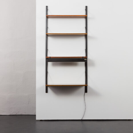 23492 Poul Cadovius home office wall unit in walnut with desk shelf and a portable lamp, Denmark 1960s-6 23492 Poul Cadovius home office wall unit in walnut with desk shelf and a portable lamp, Denmark 1960s-6