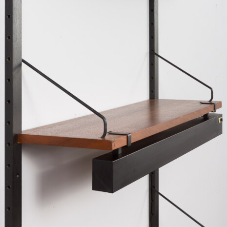 23492 Poul Cadovius home office wall unit in walnut with desk shelf and a portable lamp, Denmark 1960s-8 23492 Poul Cadovius home office wall unit in walnut with desk shelf and a portable lamp, Denmark 1960s-8